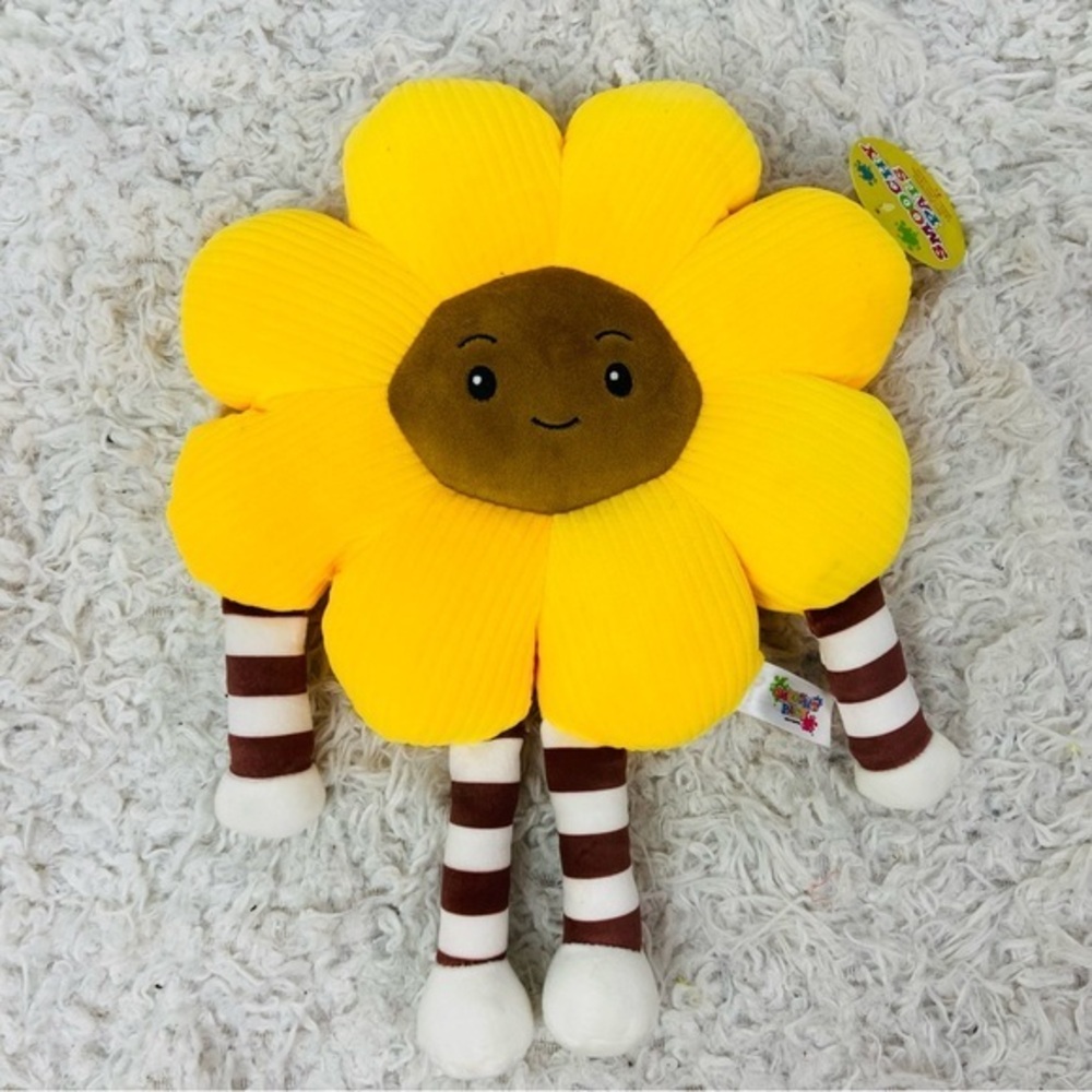 NWT smoochy pals Yellow floral soft Plush Flower Toy
